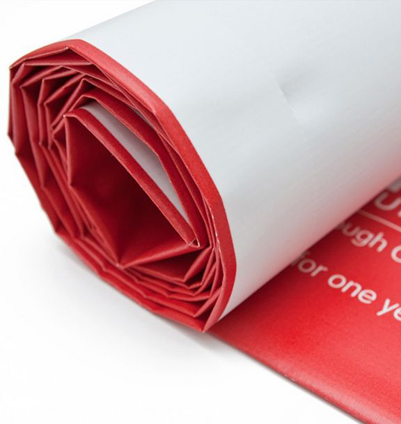 PVC banner installed outdoors