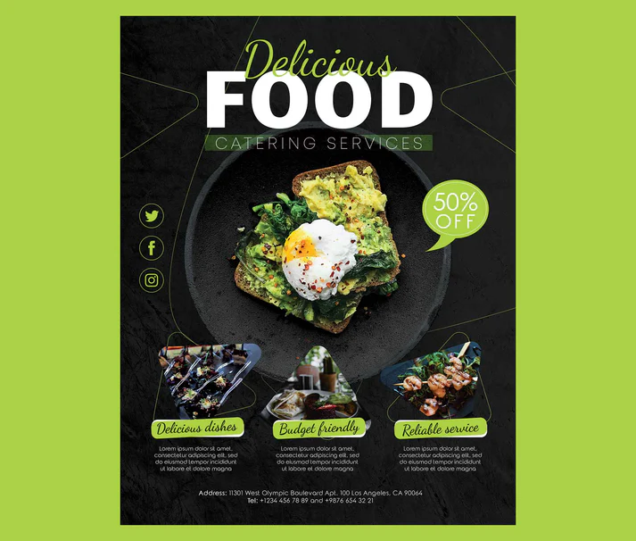 Catering service flyer template